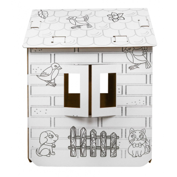 Domek XXL z autem kolorowanka 3D dla dzieci